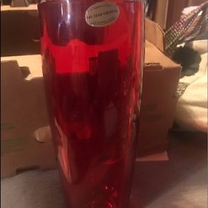 Vintage Ruby Red Telaflora 24 k crystal vase